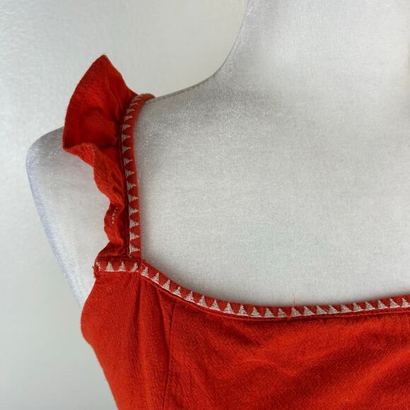 Free People Orange Sria Crop Top Size 10 Tie Back Sleeveless Festival Boho - Picture 6 of 6